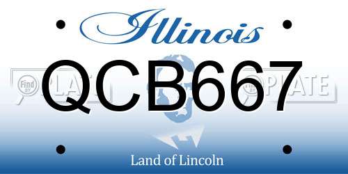 QCB667 Illinois License Plate