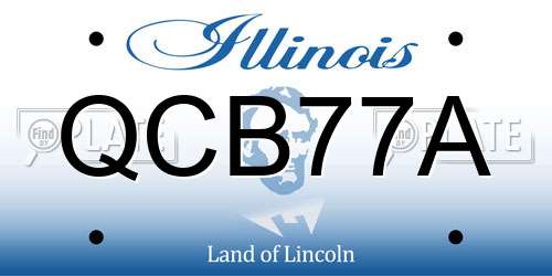 QCB77A Illinois License Plate