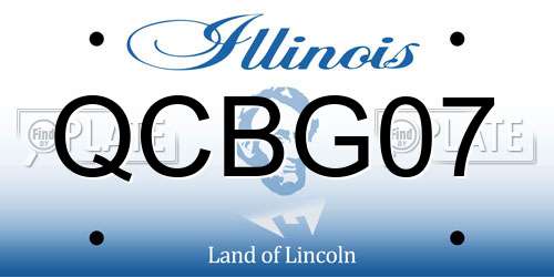 QCBG07 Illinois License Plate