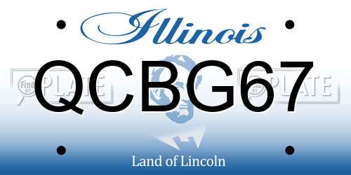 QCBG67 Illinois License Plate