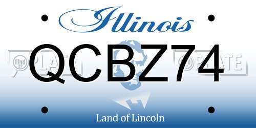 QCBZ74 Illinois License Plate