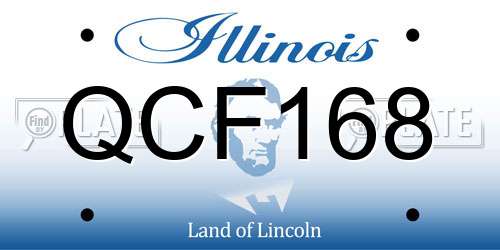 QCF168 Illinois License Plate