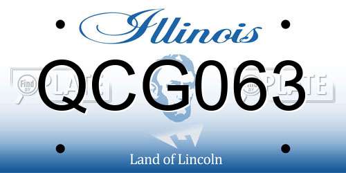 QCG063 Illinois License Plate