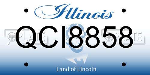 QCI8858 Illinois License Plate