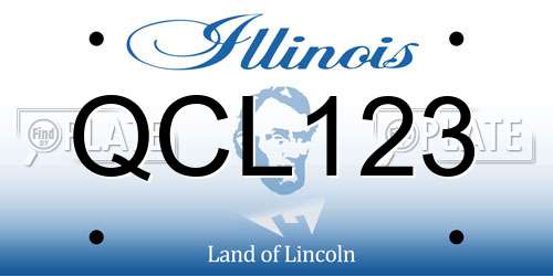 QCL123 Illinois License Plate