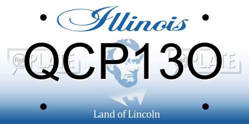 QCP13O Illinois License Plate