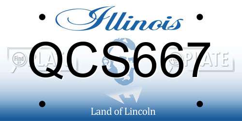 QCS667 Illinois License Plate