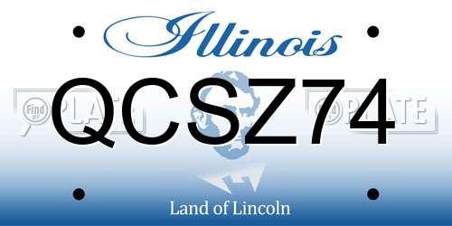 QCSZ74 Illinois License Plate