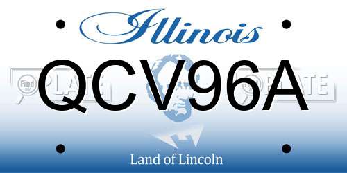 QCV96A Illinois License Plate