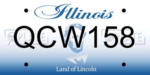 QCW158 Illinois License Plate