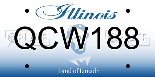 QCW188 Illinois License Plate