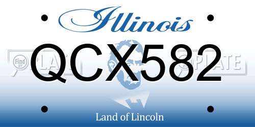 QCX582 Illinois License Plate