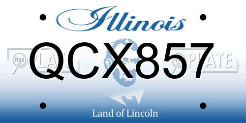 QCX857 Illinois License Plate