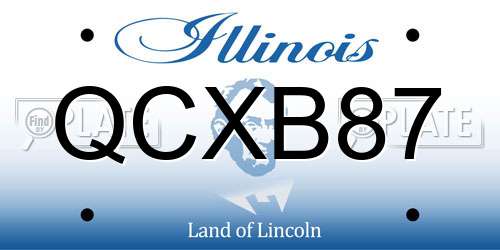 QCXB87 Illinois License Plate