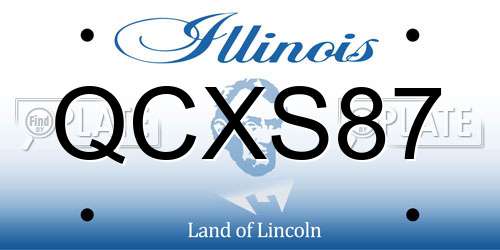 QCXS87 Illinois License Plate