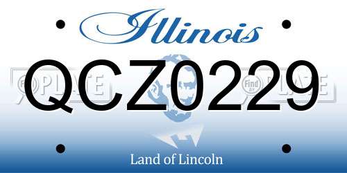 QCZ0229 Illinois License Plate