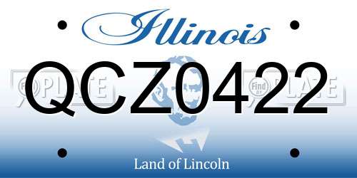 QCZ0422 Illinois License Plate