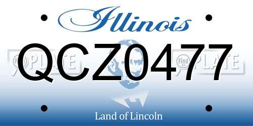 QCZ0477 Illinois License Plate