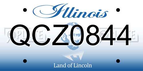 QCZ0844 Illinois License Plate