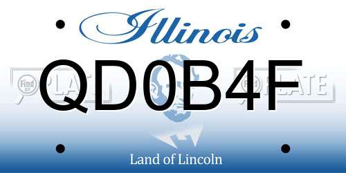 QD0B4F Illinois License Plate