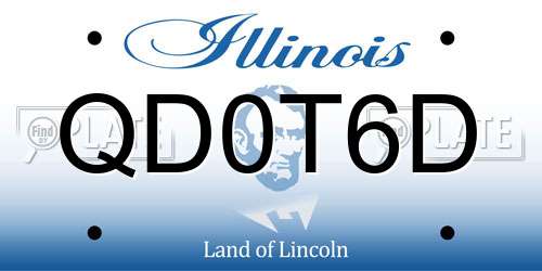 QD0T6D Illinois License Plate