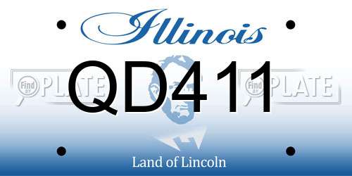 QD411 Illinois License Plate