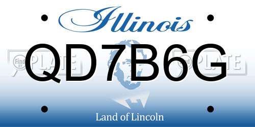 QD7B6G Illinois License Plate