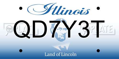 QD7Y3T Illinois License Plate