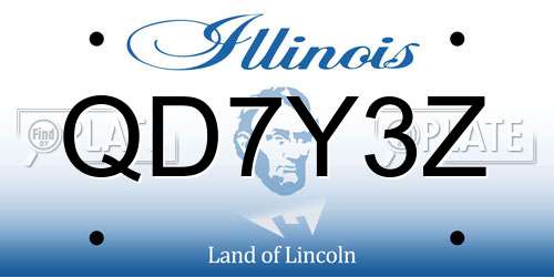 QD7Y3Z Illinois License Plate