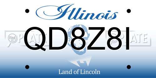 QD8Z8I Illinois License Plate