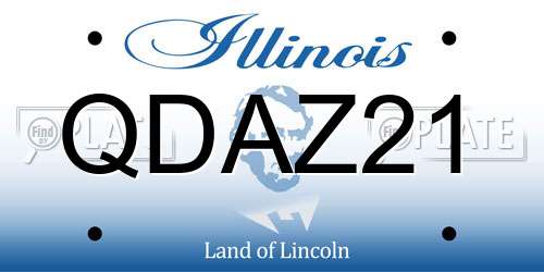 QDAZ21 Illinois License Plate