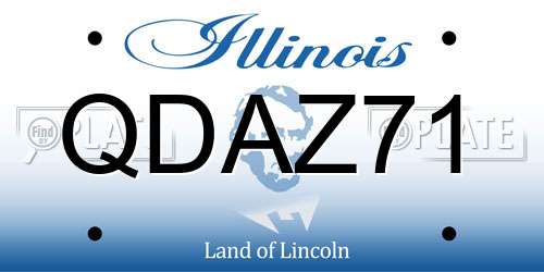 QDAZ71 Illinois License Plate