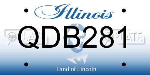 QDB281 Illinois License Plate