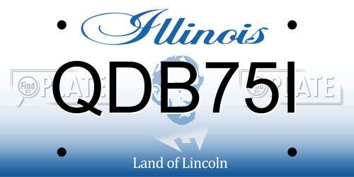 QDB75I Illinois License Plate