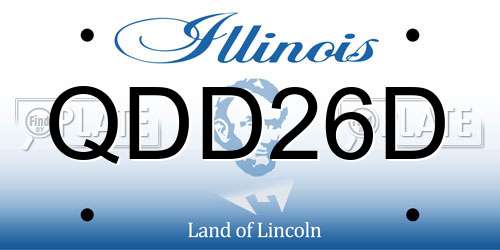 QDD26D Illinois License Plate