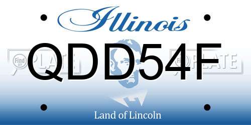 QDD54F Illinois License Plate