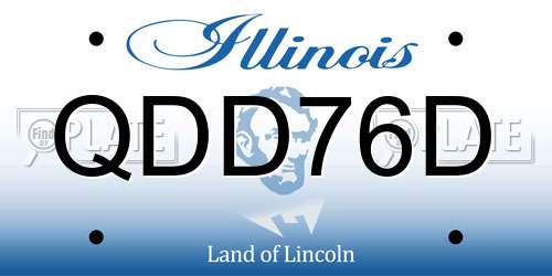 QDD76D Illinois License Plate