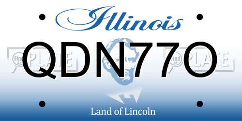 QDN77O Illinois License Plate