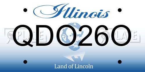 QDO26O Illinois License Plate