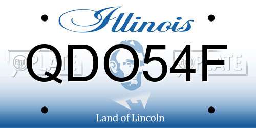 QDO54F Illinois License Plate