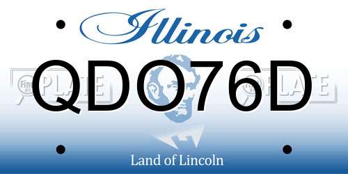 QDO76D Illinois License Plate