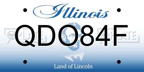 QDO84F Illinois License Plate