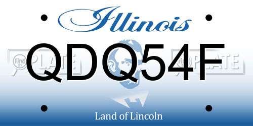 QDQ54F Illinois License Plate