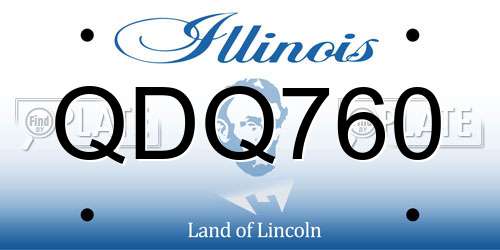 QDQ760 Illinois License Plate