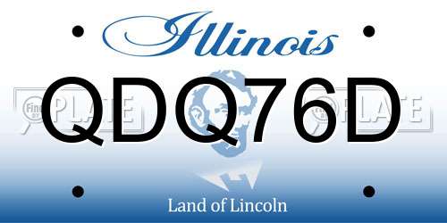 QDQ76D Illinois License Plate