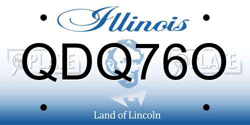 QDQ76O Illinois License Plate