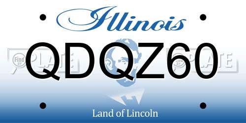 QDQZ60 Illinois License Plate