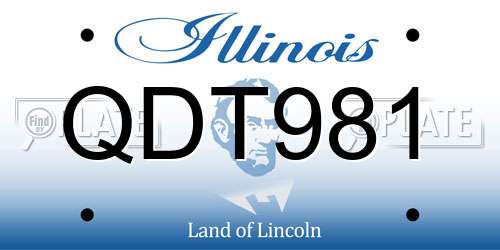 QDT981 Illinois License Plate