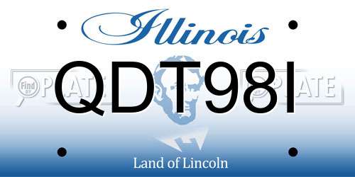 QDT98I Illinois License Plate
