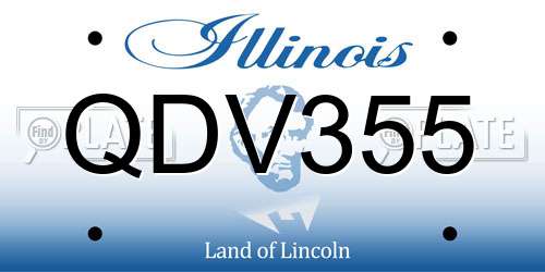 QDV355 Illinois License Plate